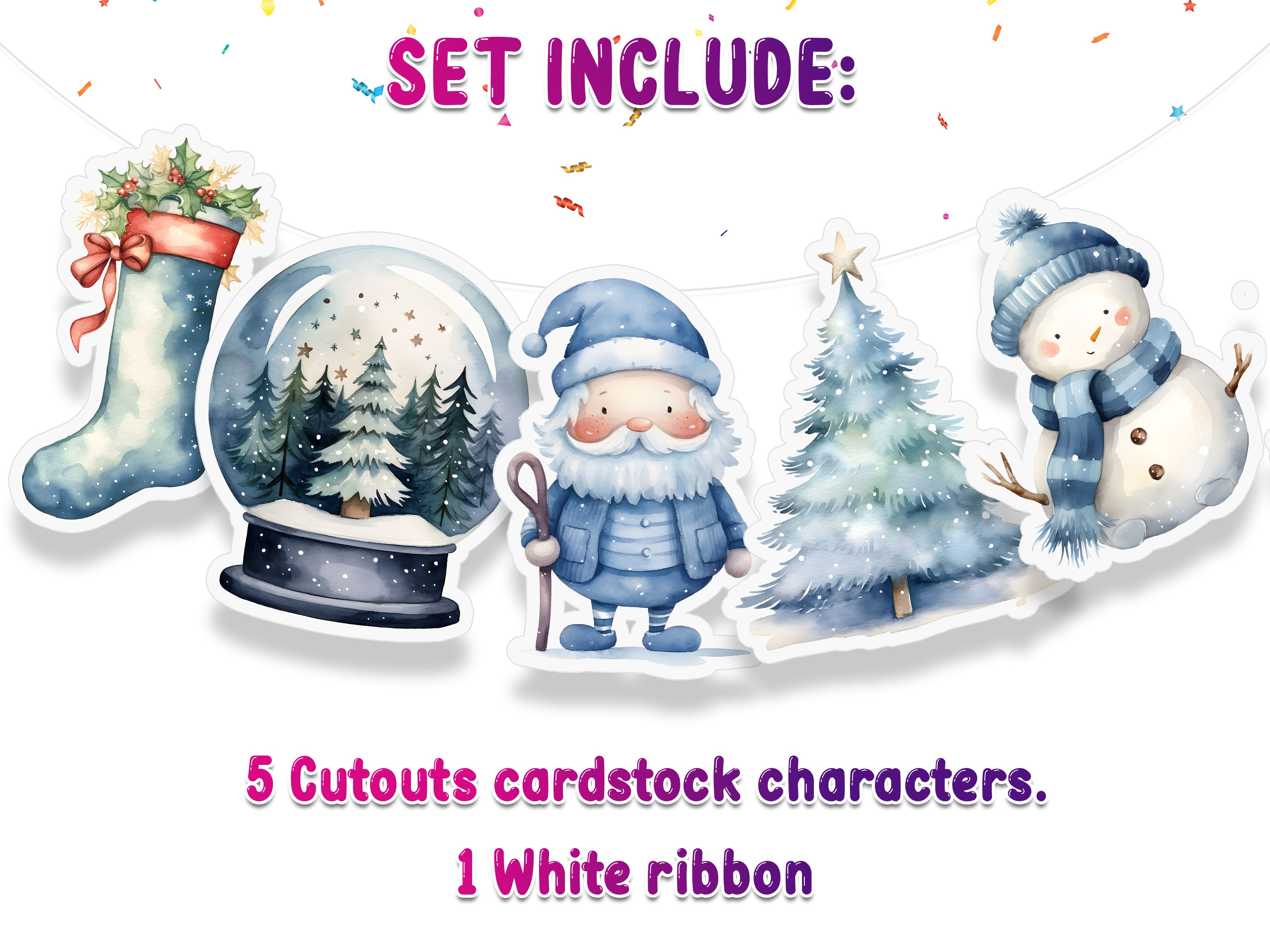 Winter Wonderland 5 Pcs Banner - Festive Holiday Decor