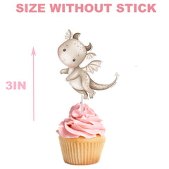 Dragon Cupcake Toppers - 10pcs Set - Enchanting Fantasy Party Decorations