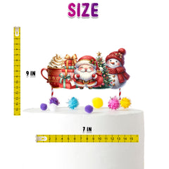 Santa & Snowman Holiday Cake Topper