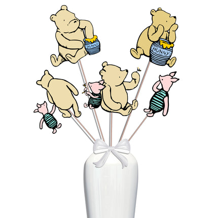 Winnie Pooh-Themed Centerpiece Sticks – Baby Shower & Party Decoration Picks