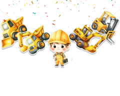 Construction Theme 5-Piece Banner Decoration