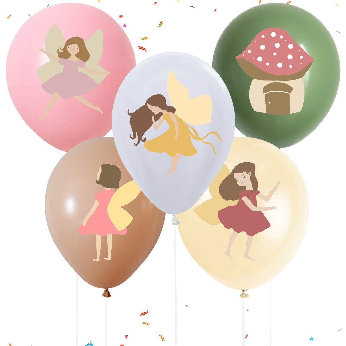 Pack of 10 - Enchanted Fairy Garden Party Latex Balloons