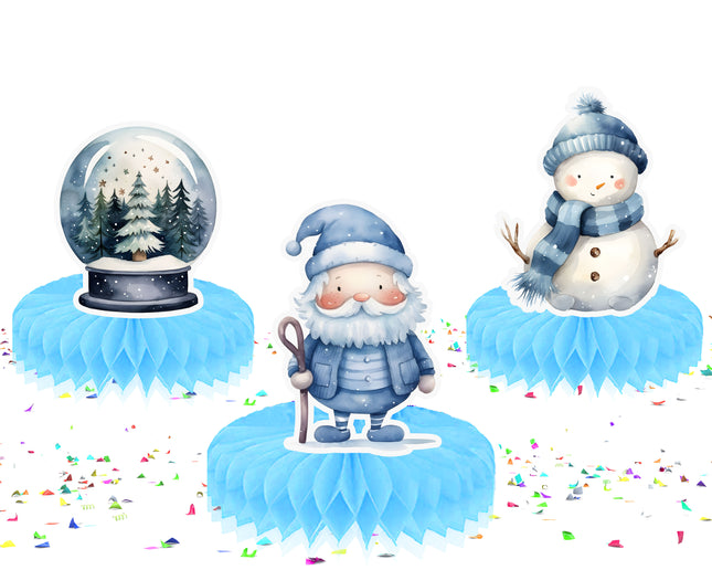 Winter Wonderland Honeycomb Party Decorations - Set of 5