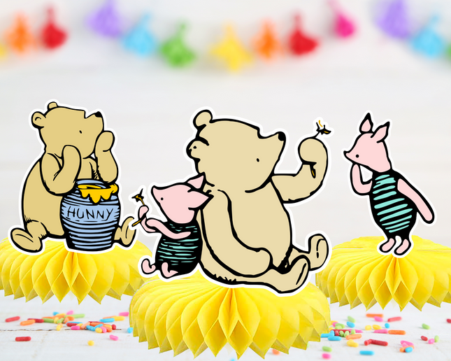 Winnie Pooh-Themed Honeycomb Table Centerpieces – Baby Shower & Party Décor