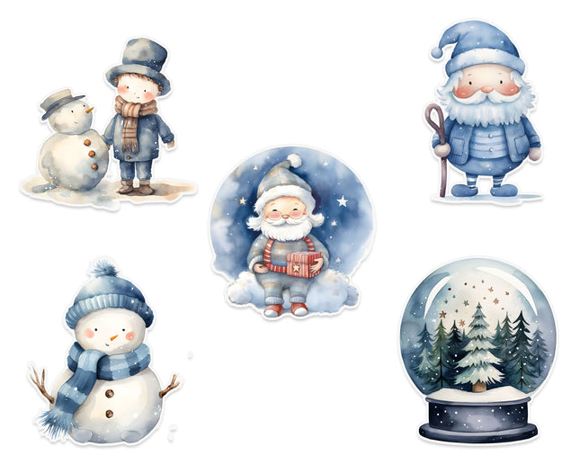 Winter Wonderland Wall Stickers – Snowman, Santa, Boy & Snow Globe Decal Set 5 Pack