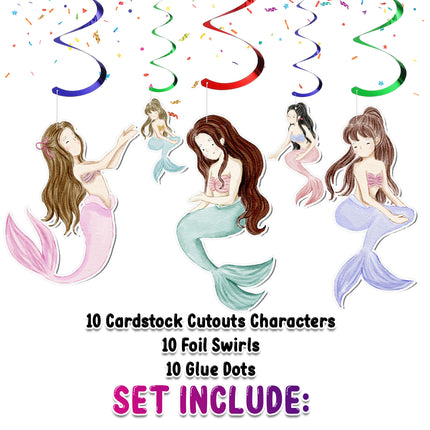 Mermaid Streamers 10 pcs - Magical Party Decorations