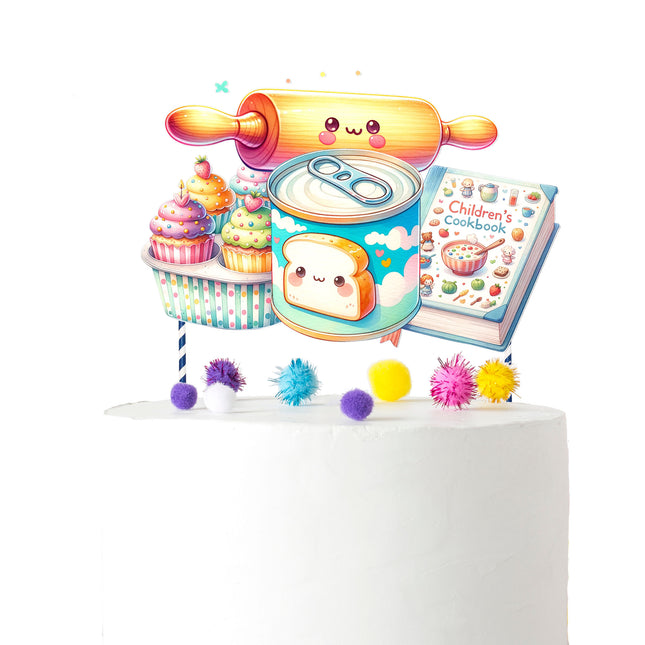 Whimsical Baking Party Cake Topper