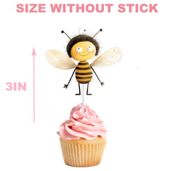 Quirky Insects Cupcake Toppers - 10pcs Set - Fun and Whimsical Party Decorations