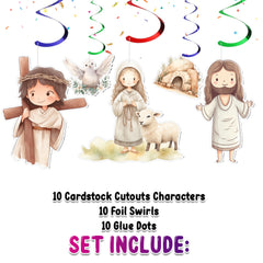 Jesus Streamers 10 pcs - Inspirational Christian Party Decorations