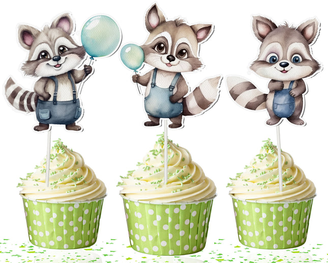 Raccoon Cupcake Toppers