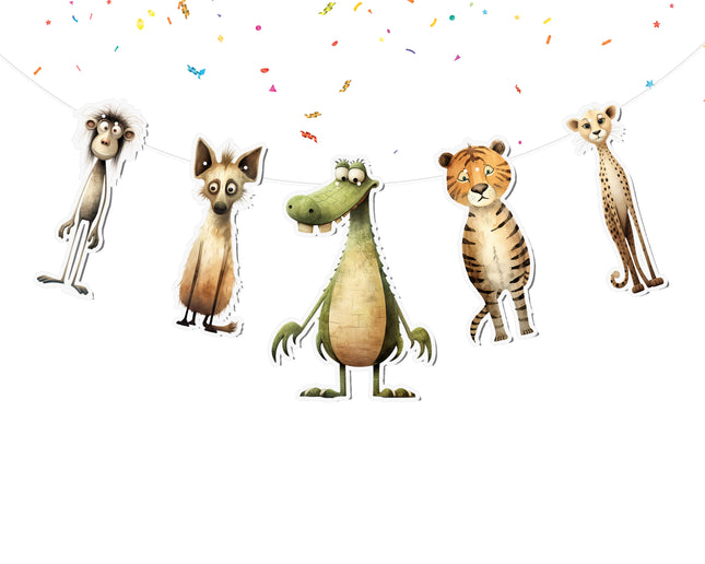 Safari Animals 5 pcs Banner