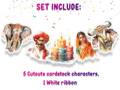 Indian Cultural 5 Pcs Party Banner - Traditional India Theme Decor