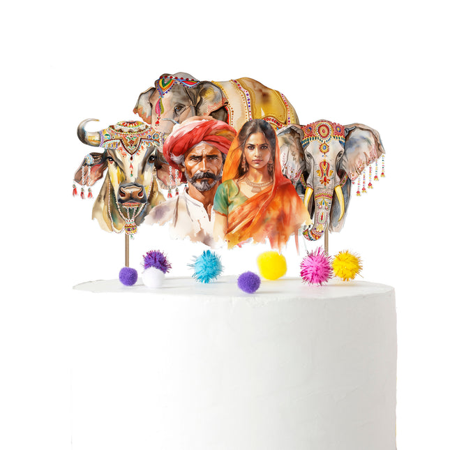 Traditional Indian Theme Cake Topper