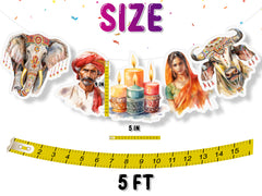 Indian Cultural 5 Pcs Party Banner - Traditional India Theme Decor