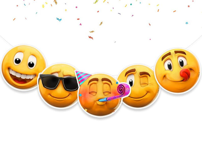 5 Pcs New Emoji Smiley Faces Party Decorations Banner - Express Yourself in Style!