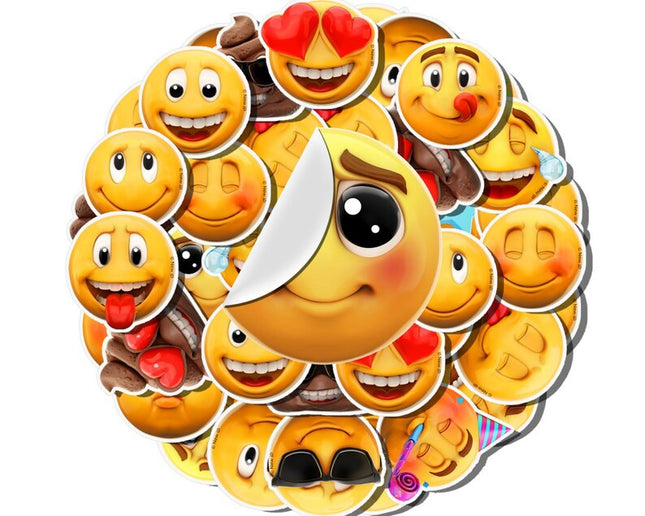 25 Pcs New Emoji Smiley Faces Party Favors Stickers - Express Yourself with Emojis!