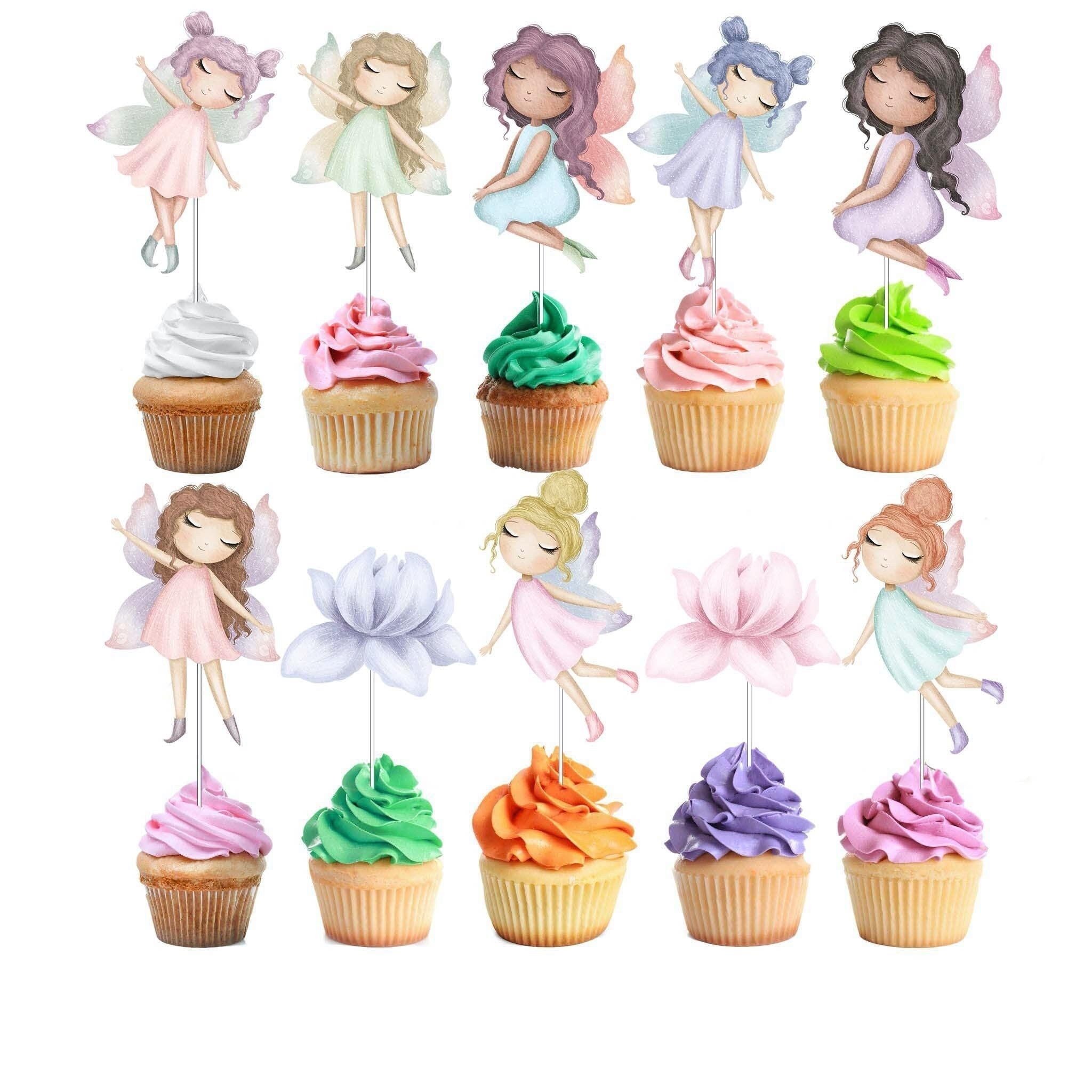 Magical Fairy Cupcake Toppers - Whimsical Decor for Enchanted Parties