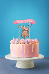 Hang In There - Cheerful Sloth Cake Topper for Relaxing Birthday Celebrations