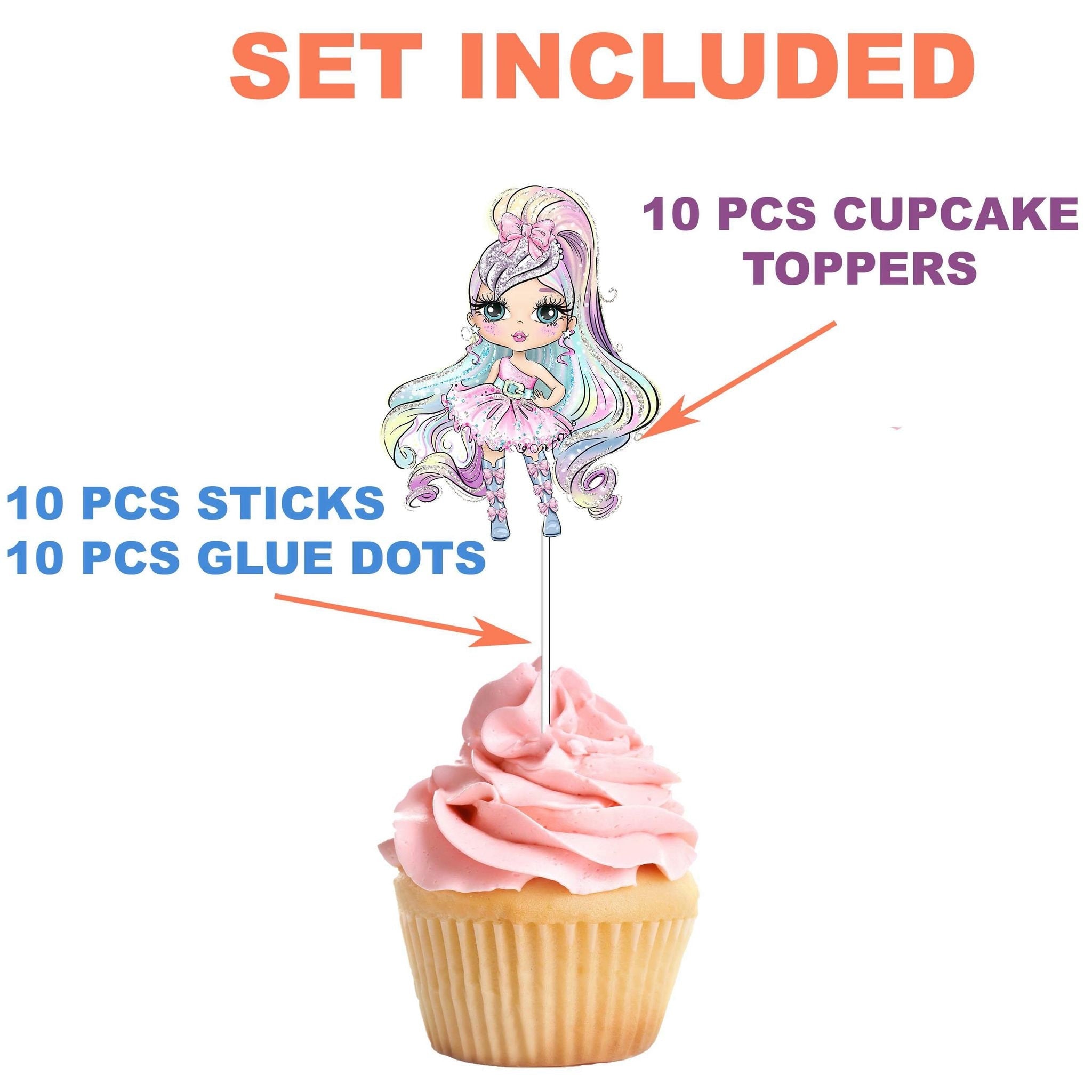 Enchanting Doll Cupcake Toppers for Magical Birthdays and Celebrations