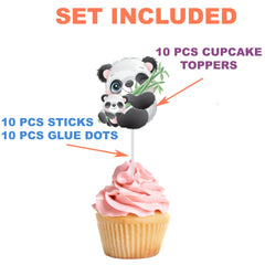 Playful Panda Cupcake Toppers - Add a Dash of Cuteness to Your Celebrations!