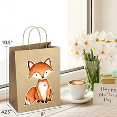 6 Pcs Woodland Animals Party Favor Bags | Forest Animals Birthday Party Supplies | Fox | Bear Animals Birthday Decorations Favors