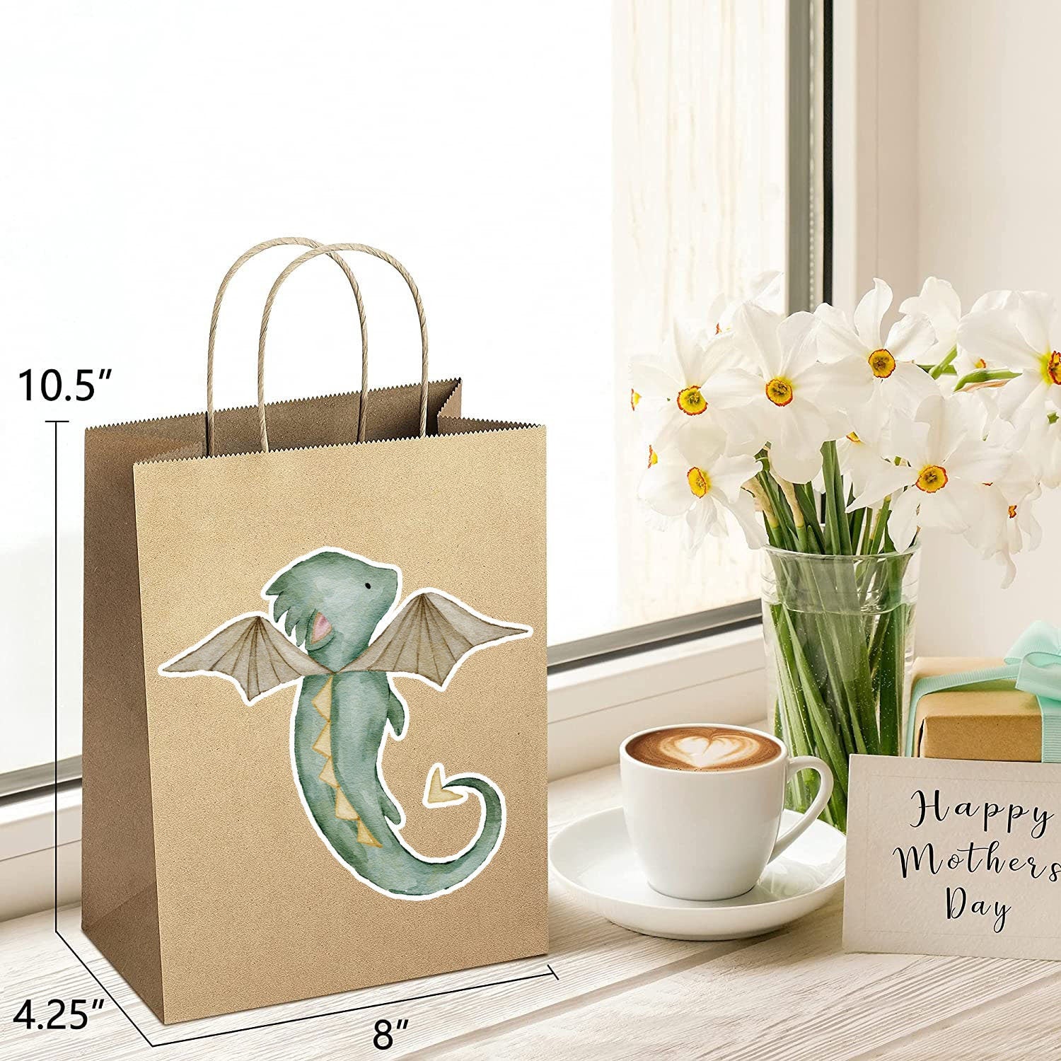 6 Pcs Dragons Party Favor Bags | Dragon Animals Birthday Party Supplies | Animals Birthday Decorations Favors