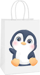 6 Pcs Penguin Winter Party Favor Bags | Under The Sea Birthday Party Supplies | Ocean Animals Birthday Decorations Favors