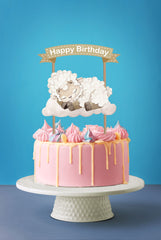 Sweet Slumber - Adorable Baby Lamb Cartoon Cake Topper for Birthday Celebrations