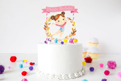 Tumble & Twirl - Energetic Gymnastic Girl Cake Topper for Birthday Celebrations