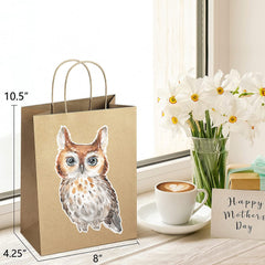 6 Pcs Owl Woodland Animals Party Favor Bags Stickers | Forest Animals Birthday Party Supplies | Owls Animals Birthday Decorations Favors