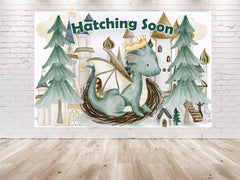 "Dragon Hatching Soon" Baby Shower Backdrop