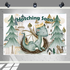 "Dragon Hatching Soon" Baby Shower Backdrop 5x3 FT - A Magical Welcome Awaits!