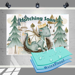"Dragon Hatching Soon" Baby Shower Backdrop 5x3 FT - A Magical Welcome Awaits!