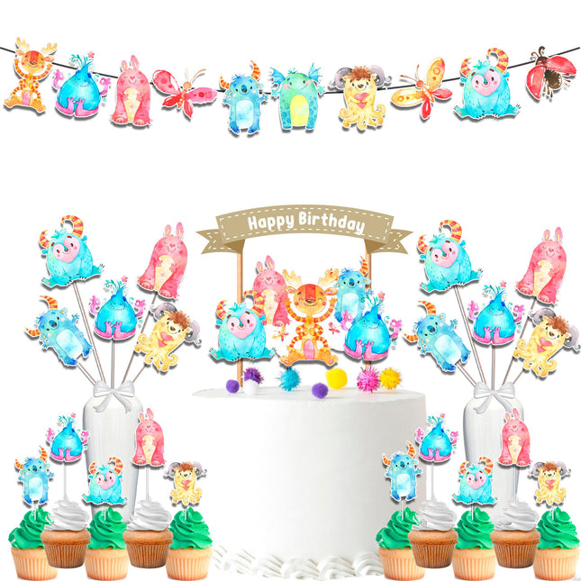 Whimsical Monster Bash Birthday Party Decor Set