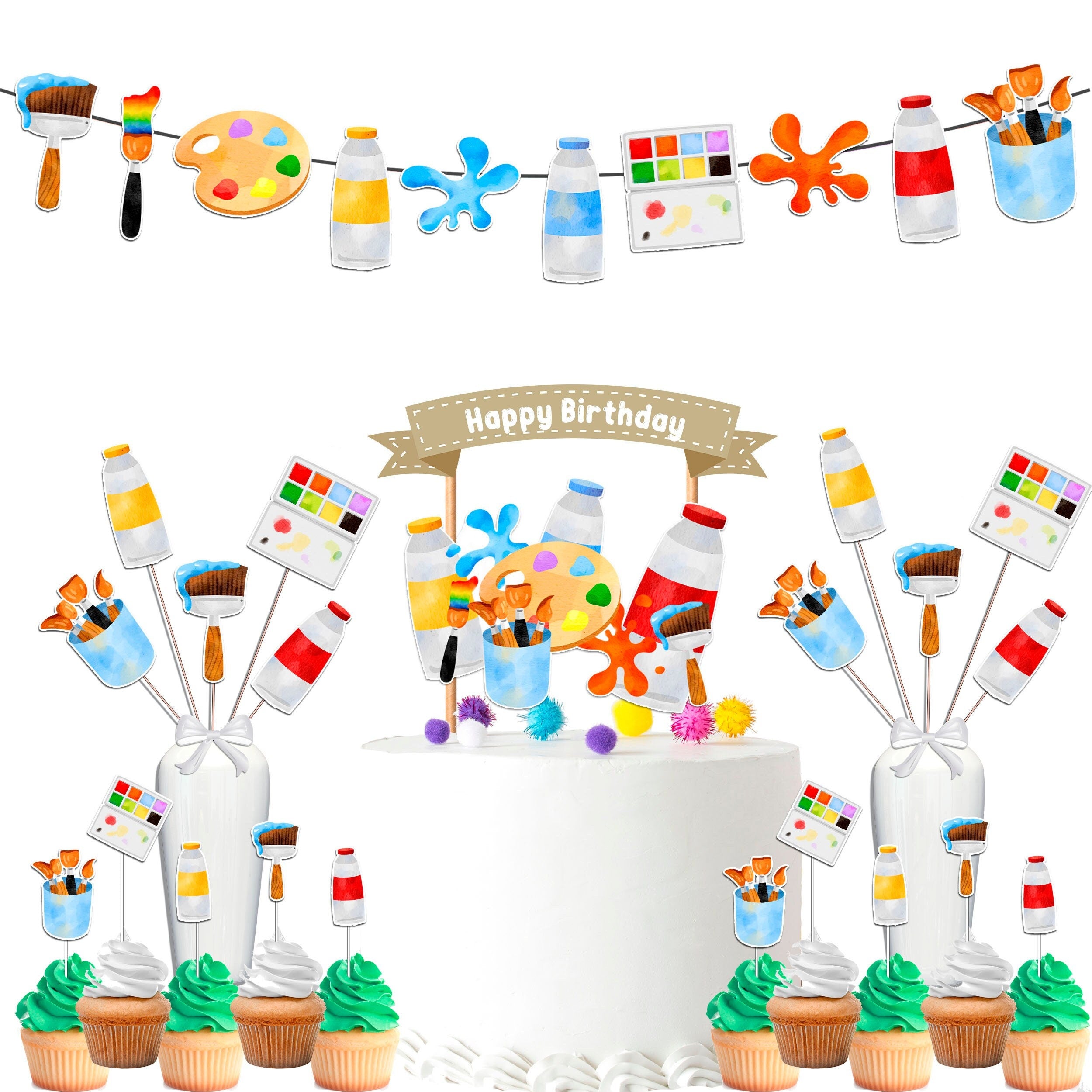 Creative Artist Birthday Party Decor Set 