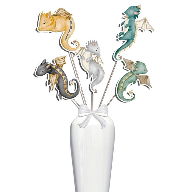 Set of 5 Dragon Centerpieces – Perfect for Baby Showers and Birthday Parties