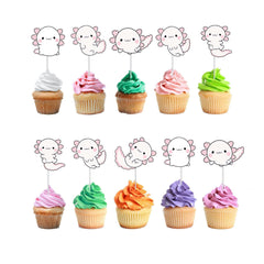 Cute Axolotl Cupcake Toppers - Sweeten Your Celebration with a Splash of Cuteness!