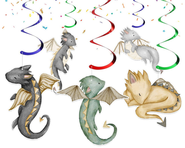 Whimsical Dragon Swirl Decorations 