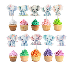 Adorable Elephant Cupcake Toppers - Perfect for Baby Showers and Birthday Parties