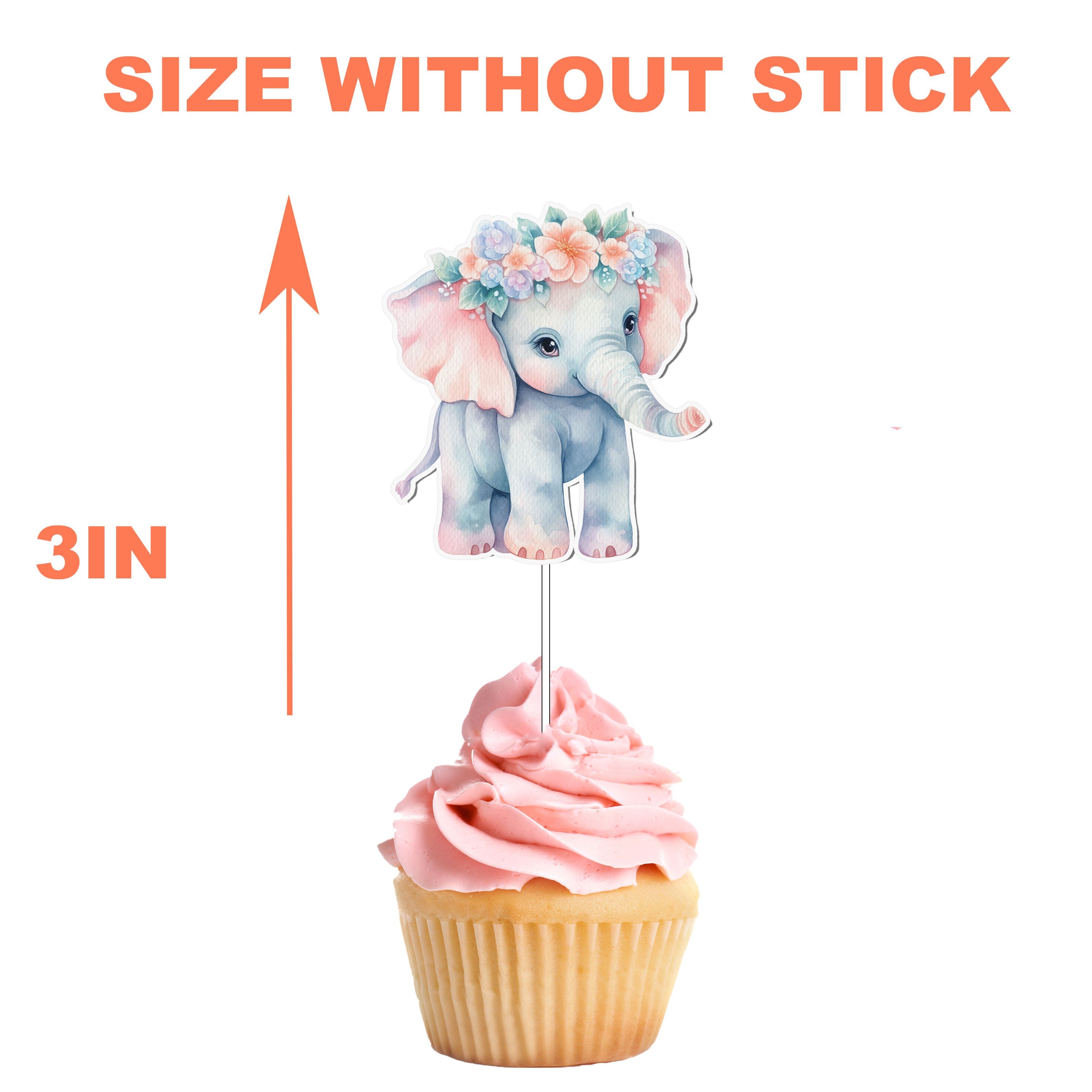 Adorable Elephant Cupcake Toppers - Perfect for Baby Showers and Birthday Parties