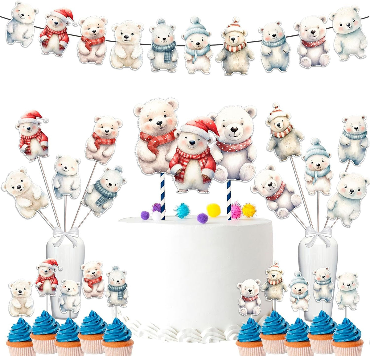 Winter Polar Bear Party Decor Set