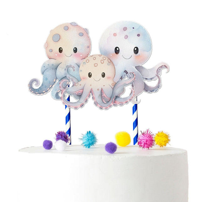 Whimsical Octopus Cake Topper – Perfect for Baby Showers and Birthday Celebrations