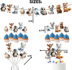 Arctic Wonders Baby Shower & Birthday Party Decor Set - Cute Cake Topper, Cupcake Toppers, Centerpieces & Banner