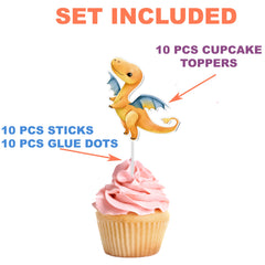 Enchanting Dragon Cupcake Toppers for Magical Parties and Fantasy Celebrations