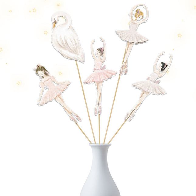 Set of 5 Ballerina Centerpieces for Ballet Party Decor