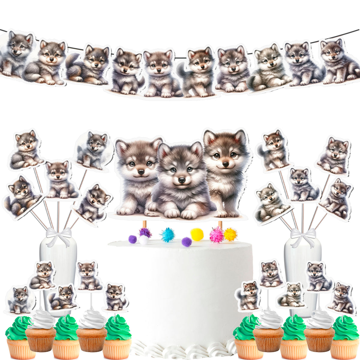 Enchanting Wolf-Themed Party Decor Set
