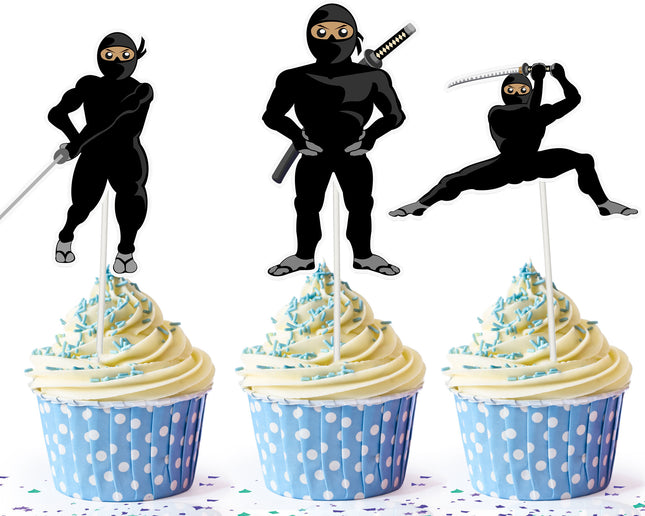 Stealthy Ninja Cupcake Toppers - Set of 10 Action-Packed Decorations for Parties and Events