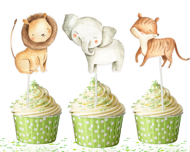 Wild Jungle Animals Cupcake Toppers - Bring a Safari Adventure to Your Table