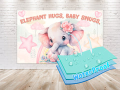 Adorable Elephant Baby Shower Backdrop 5x3 FT - Cute and Charming Baby Shower Decorations