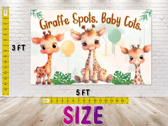 Adorable Giraffe Spots - Watercolor Giraffe Baby Shower Backdrop 5x3 FT